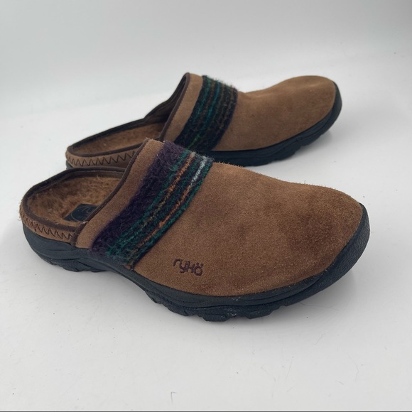 Ryka Shoes - 😉 Ryka Women’s Faux Fur Lined Brown Suede Banded Mules Clogs - Size 8 M